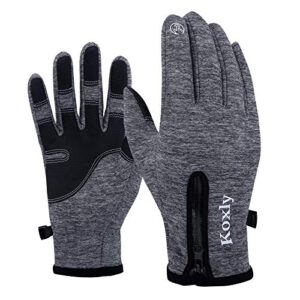 koxly winter gloves touch screen fingers warm gloves insulated anti-slip windproof waterproof cycling riding running work for men women mens womens