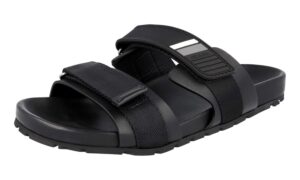 prada men's 2x3002 black leather sandals us 8 / eu 7 (41)
