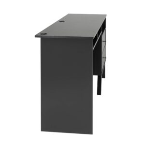 Prepac Milo Desk with Side Storage and 2 Drawers, 55", Black