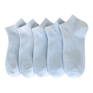 serisimple women viscose bamboo ankle socks low cut thin sock lightweight pastal color soft sock 5 pairs(blue, large)