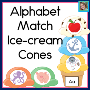 alphabet match with ice cream cones