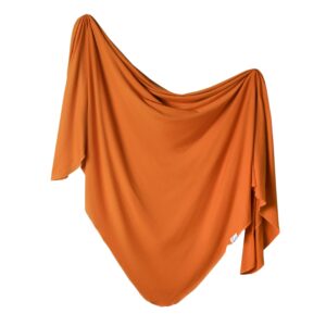 large premium knit baby swaddle receiving blanket "blaze" by copper pearl