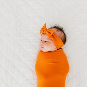 Large Premium Knit Baby Swaddle Receiving Blanket "Blaze" by Copper Pearl