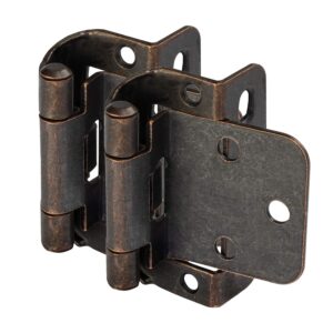 5 pair pack - cosmas 18650-orb oil rubbed bronze self closing partial wrap cabinet hinge 1/2" inch overlay (pair) [18650-orb]
