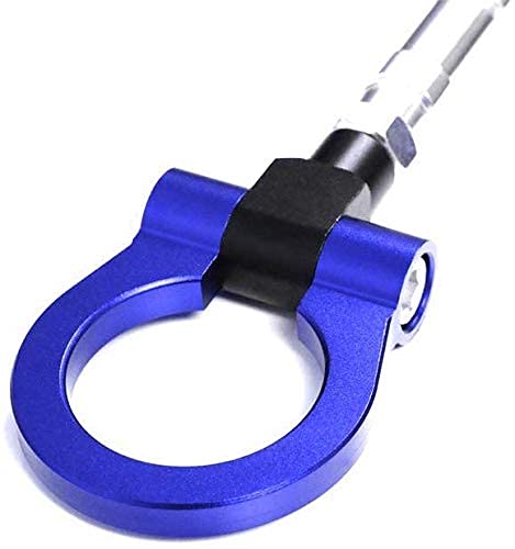 iJDMTOY Blue Track Racing Style Tow Hook Ring Compatible with 2010-2016 Hyundai Genesis Coupe 2-Door, Made of Lightweight Aluminum