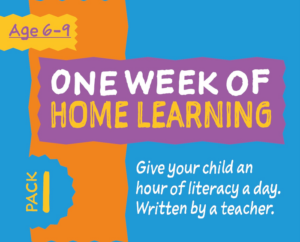 1 week literacy distance learning: pack one (age 6-9) grades 1-3