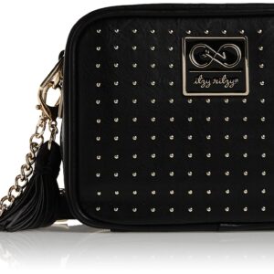 Chelsea + Cole for Itzy Ritzy Crossbody Diaper Bag - Includes 6 Pockets, Changing Pad & Tassel; Black with Sweetheart Print