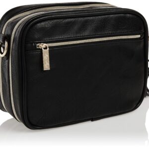 Chelsea + Cole for Itzy Ritzy Crossbody Diaper Bag - Includes 6 Pockets, Changing Pad & Tassel; Black with Sweetheart Print