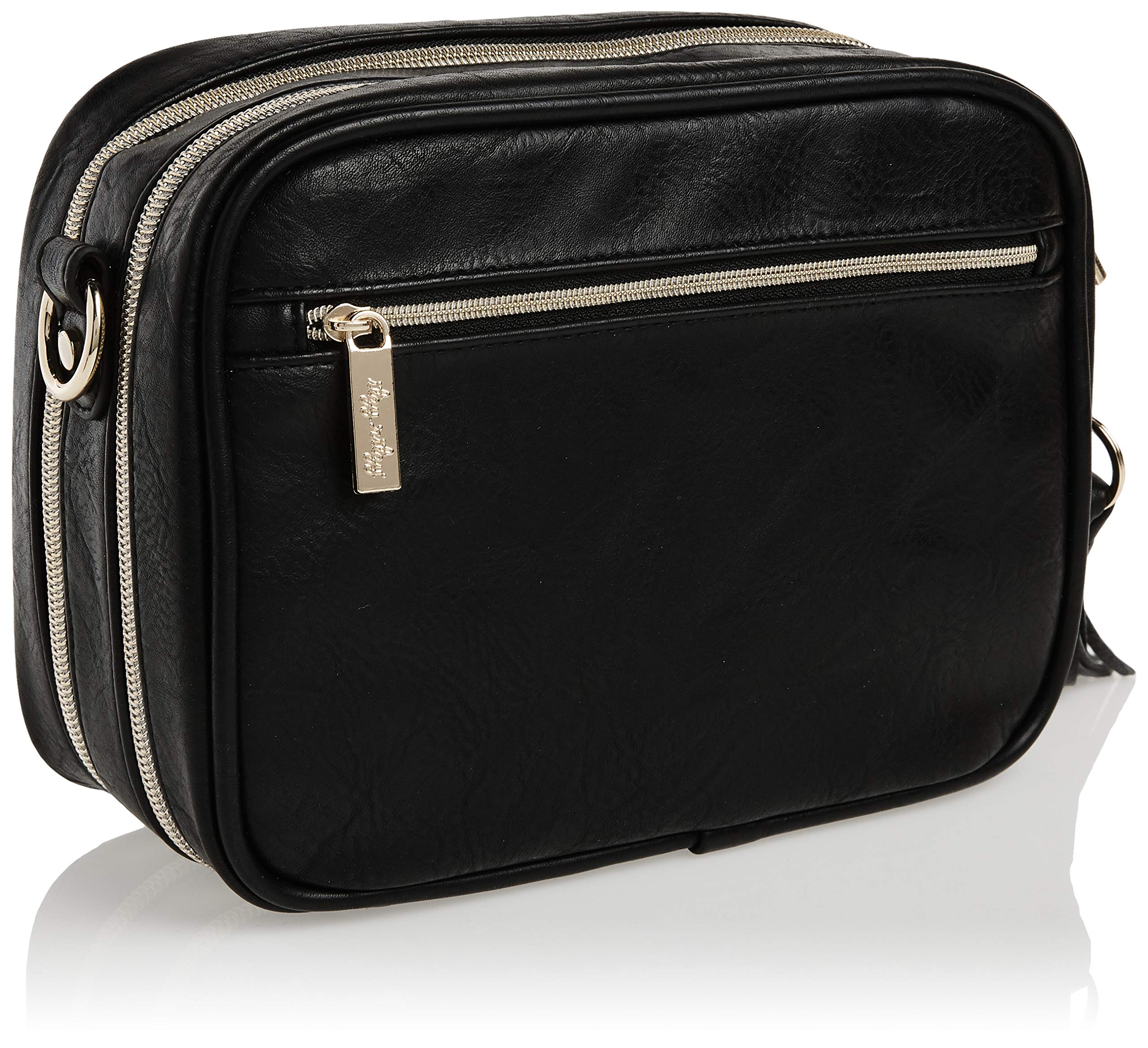 Chelsea + Cole for Itzy Ritzy Crossbody Diaper Bag - Includes 6 Pockets, Changing Pad & Tassel; Black with Sweetheart Print