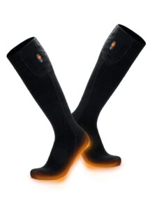 ororo heated socks for men women, rechargeable electric socks for cold feet(black,s)