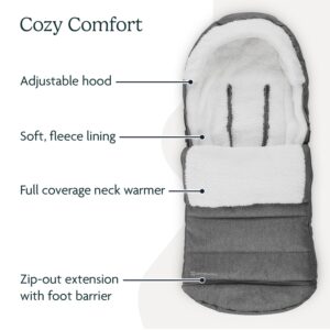 UPPAbaby CozyGanoosh Footmuff / Easily Attaches to UPPAbaby Strollers + RumbleSeat / Ultra-plush, Weather-Proof / Greyson (Charcoal Mélange)