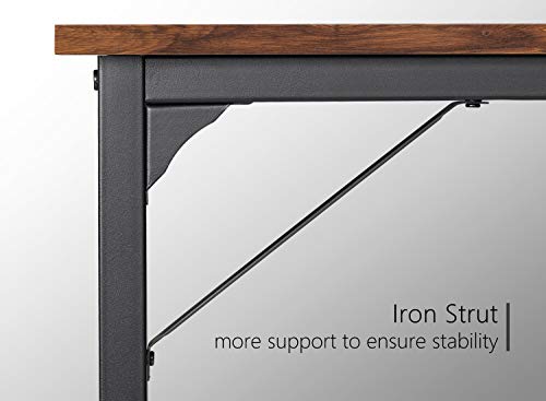 CubiCubi Computer Desk 40 Inch Study Writing Table for Home Office, Modern Simple Style PC Table with Storage Bag, Brown