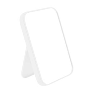 coobbar desktop foldable makeup mirror simple portable princess mirror square makeup mirror for women (white)