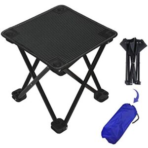 aingycy folding portable camping stool mini lightweight sturdy collapsible chair for camping, fishing, hiking, fishing, travel, beach, picnic with portable bag, black