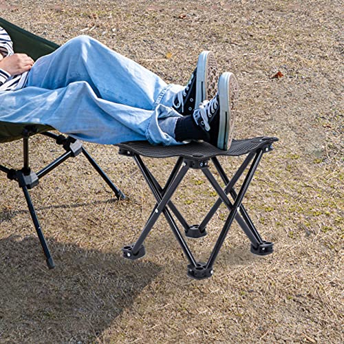 aingycy Folding Portable Camping Stool Mini Lightweight Sturdy Collapsible Chair for Camping, Fishing, Hiking, Fishing, Travel, Beach, Picnic with Portable Bag, Black