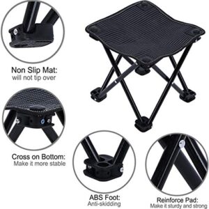 aingycy Folding Portable Camping Stool Mini Lightweight Sturdy Collapsible Chair for Camping, Fishing, Hiking, Fishing, Travel, Beach, Picnic with Portable Bag, Black