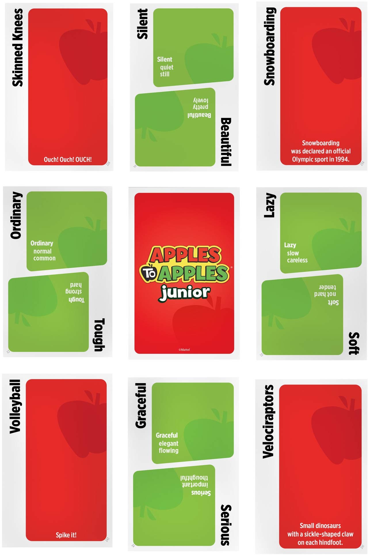 Mattel Games Apples to Apples Junior Kids Game, Card Game for Family Night with Kid-Friendly Words to Make Crazy Combinations