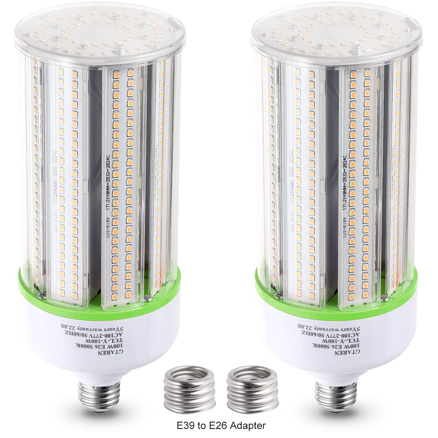 2-Pack 80W LED Corn Bulbs,E26/ E39 Base LED Light,5000K,AC110-277V,LED Replacement Metal Halide HID CFL for Commercial Industrial Lighting Warehouse High Bay Light Fixture Garage Workshop