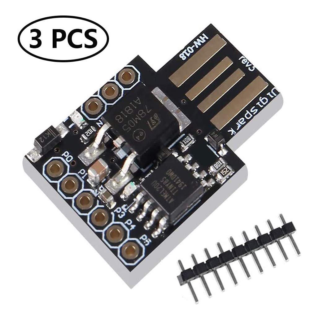 AOICRIE 3pcs Digispark Kickstarter ATTINY85 General Micro USB Development Board Module Compatible