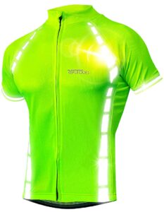 reflectoes high visibility cycling jersey - reflective hi-viz cycling shirt men and women yellow