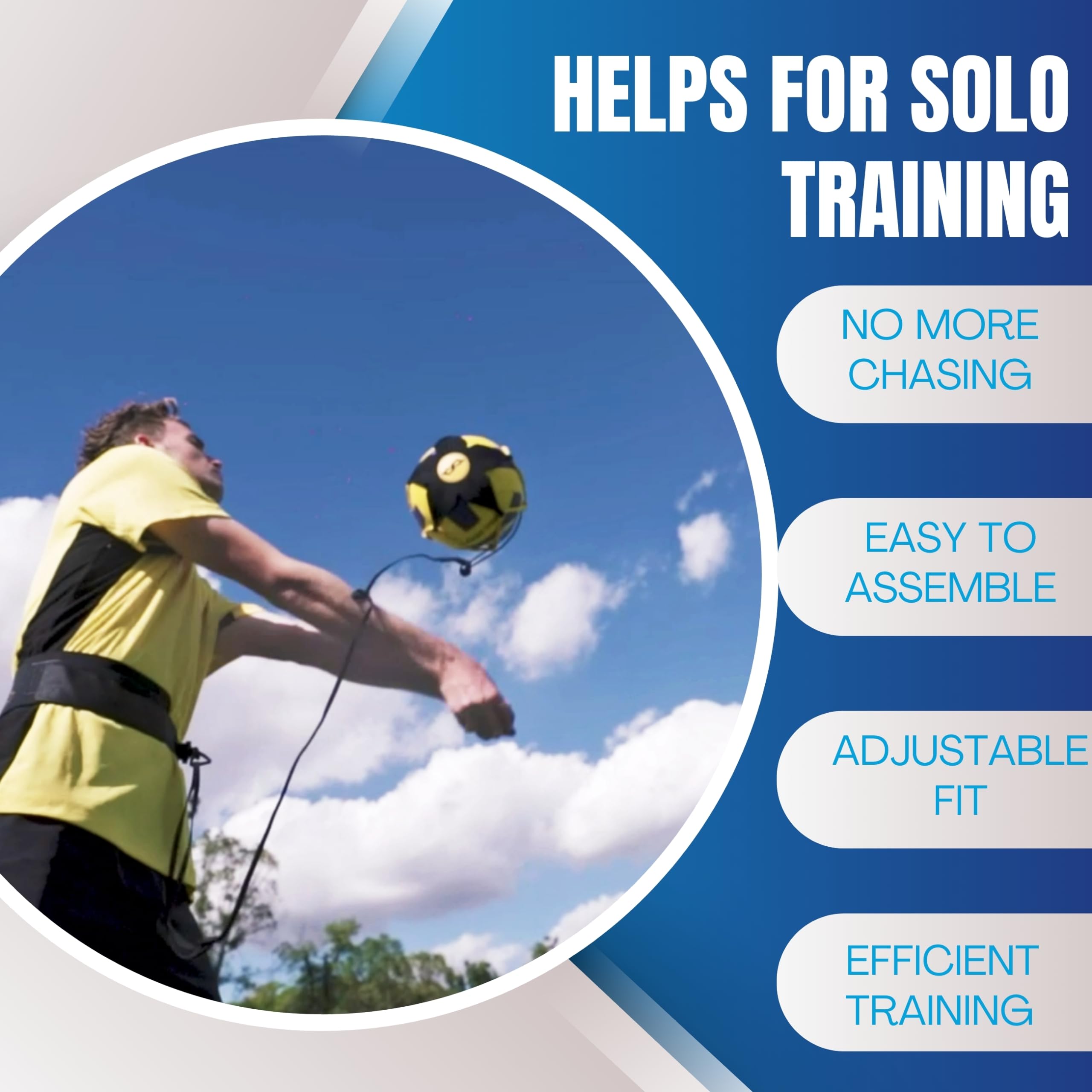 PodiuMax Solo Volleyball Training Equipment Aid, Improve Serving, Setting & Spiking Skills, for Beginners and Pro