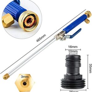 YunGuoGuo High Pressure Power Washer Sprayer Wand with Flexible Hose Nozzle, 39'' Hydro Jet Power Washer Cleaning Tool, Wand Lance for Gutter Patio Car Pet Window Glass Blue