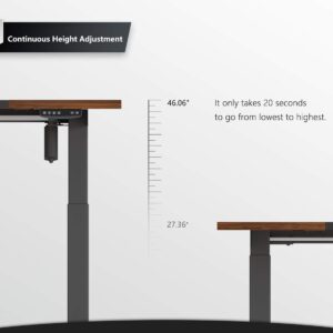 FEZIBO Height Adjustable Electric Standing Desk with Pencil Holder, 63 x 24 Inches Stand Up Desk, Sit Stand Desk with Espresso and Black Top and Black Frame