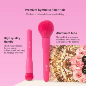 Makeup Brush Set, 15 Piece Quality Makeup Brushes, Premium Synthetic Make Up Brushes for Foundation Powder Blush Highlighter Concealer Makeup Brush Kit for Travel, Hot Pink