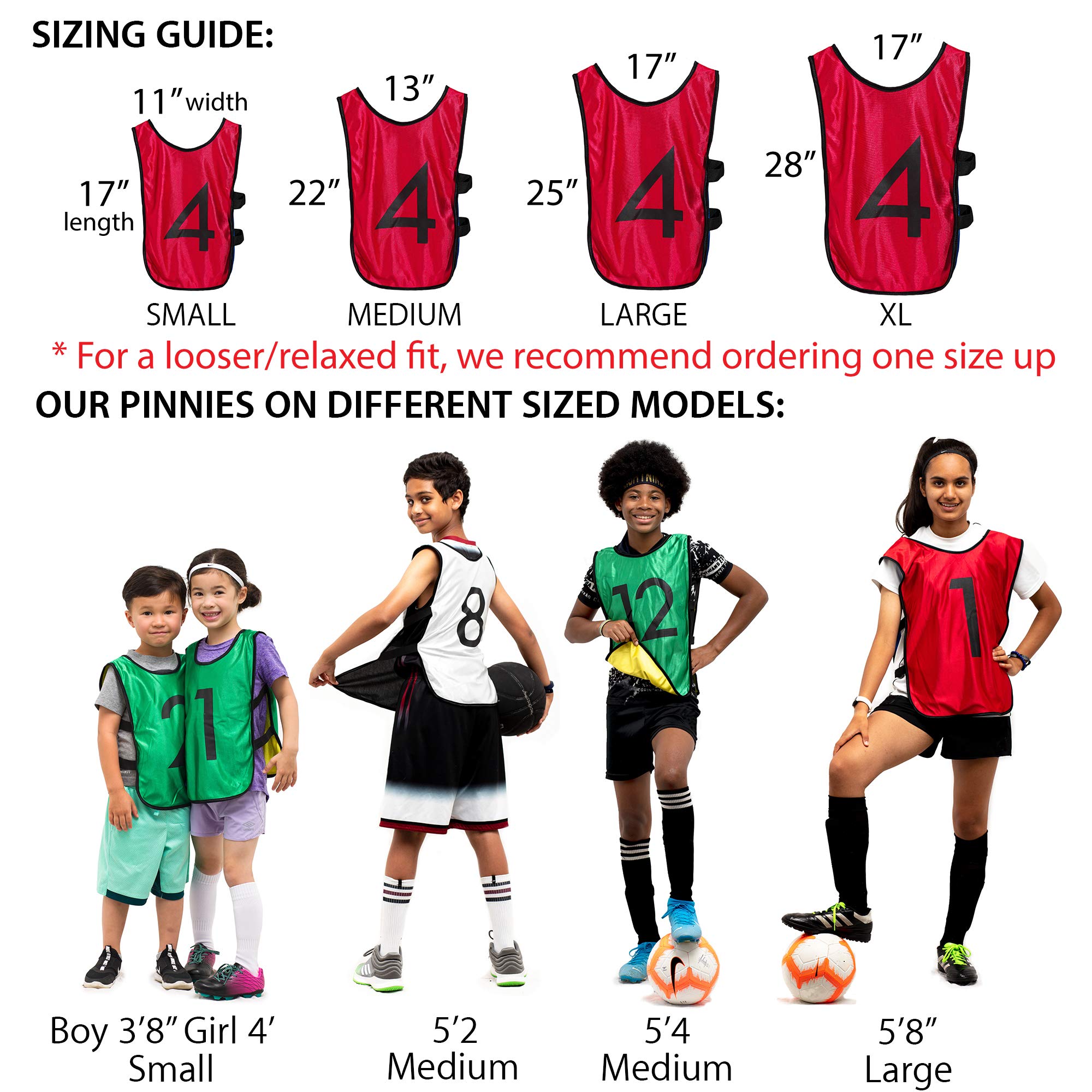 LVL10 Sports Pinnies - Reversible Numbered Practice Vest Pennies for Soccer, Basketball Scrimmages - Adults Kids (Large, 12 Pack (1-12), Black/White)