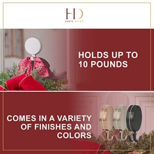 Haute Decor Attract Magnetic Wreath Hanger (White) - for 2 Metal Doors/Surfaces or 1 Single-Pane Glass Door or Window - Holds up to 10lbs.