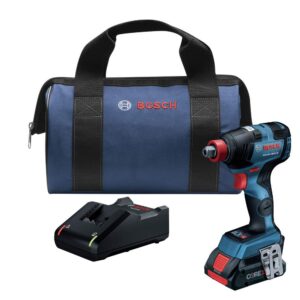 bosch gdx18v-1800cb15 freak 18v ec brushless connected-ready 1/4 in. and 1/2 in. two-in-one bit/socket impact driver kit (renewed)