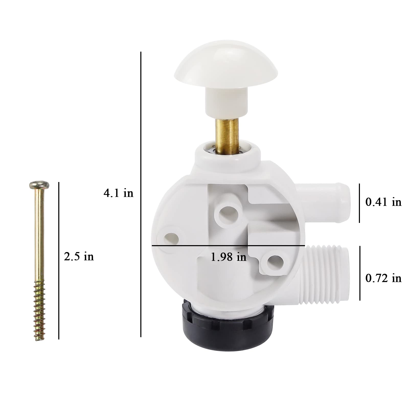 Beaquicy 385314349 RV Water Valve Kit Upgraded Toilet Water Valve Assembly Replacement for Dom-etic Sealand VacuFlush Toilet Models