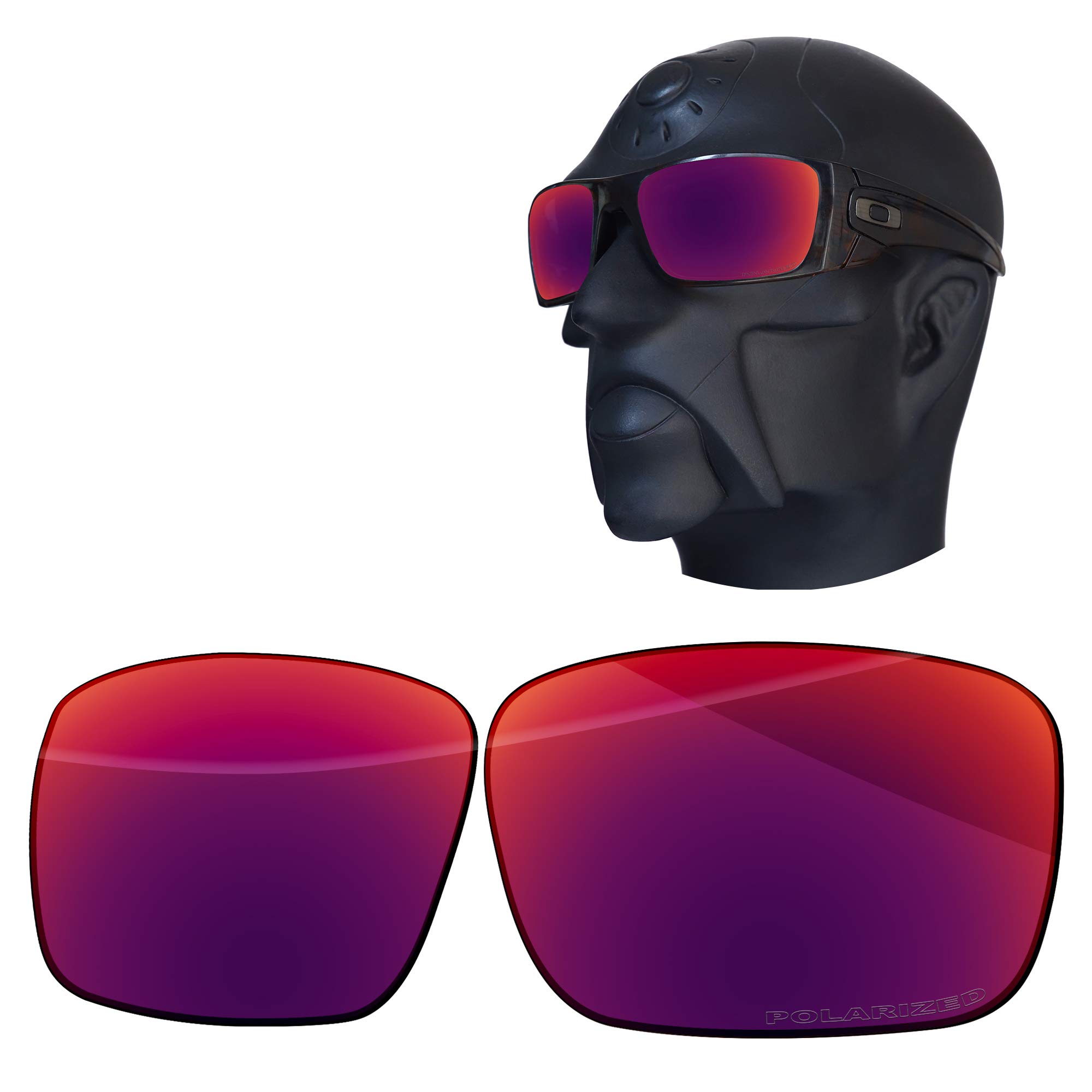 Ensky HardyShield Replacement Lenses for Oakley Fuel Cell OO9096 Sunglasses - Crimson Lake