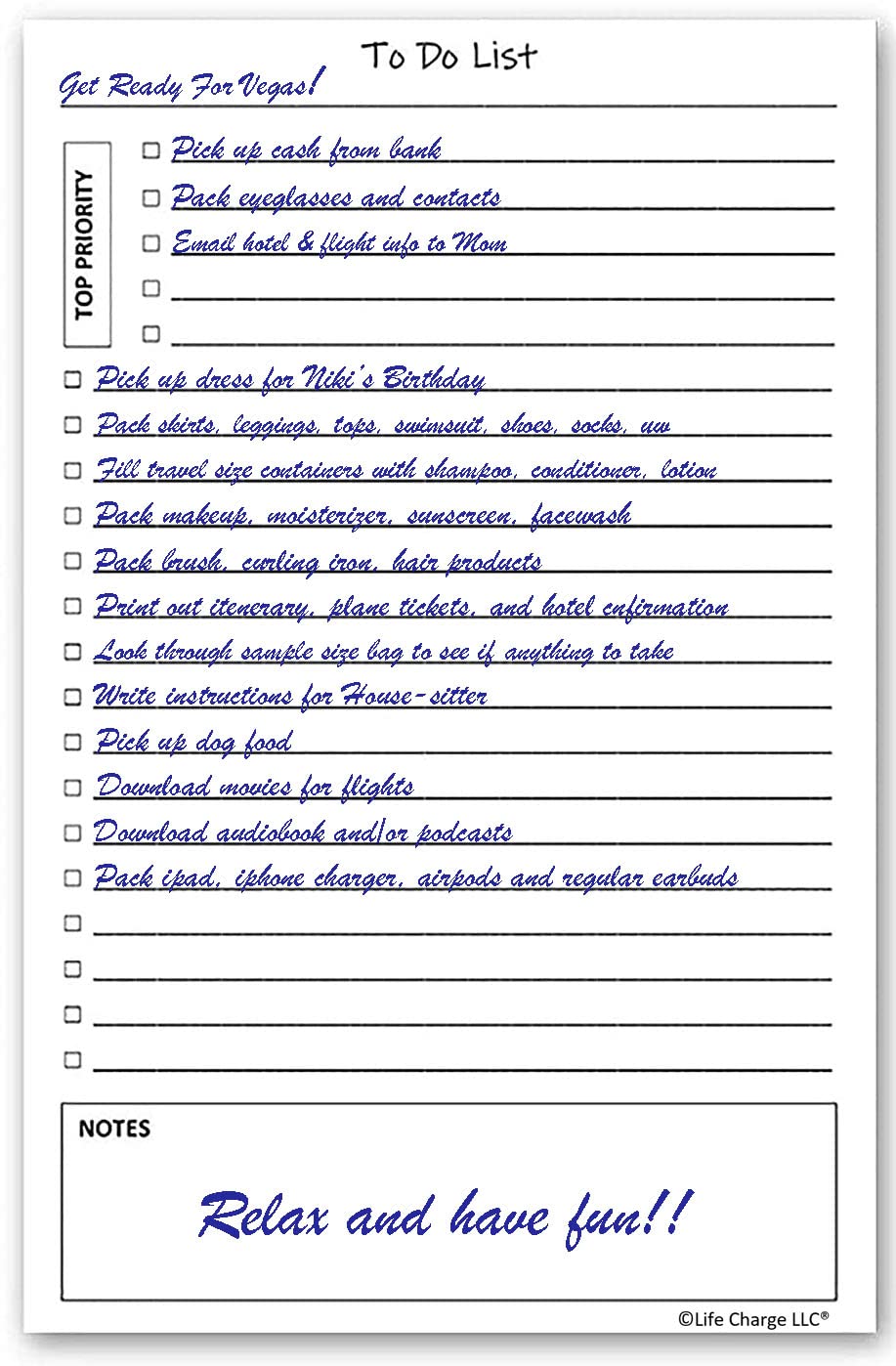 TO DO List Notepads (2 Pack, 50 Pages Each) Planner Pads. ToDo Checklist w/Priority & Note Sections. Organize & Track Projects, Clients or Daily Tasks. 5.5 X 8.5, A5 Sheets. Made in the USA.