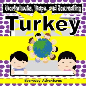 turkey notebooking pages, worksheets, and maps for grades 3 through 6 (geography)