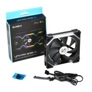 Lian Li UNI FAN SL120 Single Pack White Without Controller ( Compatible with Lian Li SL120 3 pack or SL140 2 pack only), Black