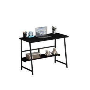 nabrand computer desk with bookshelf,study writing table for home office, modern simple style laptop desk,small desk small spaces(black)