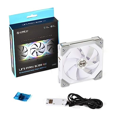 Lian Li UNI Fan SL120 Single Pack White Without Controller (UF-SL120-1W) . One fan only