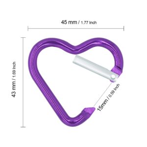 ABCOOL 12PCS Heart Shape Keychain Clips Mini Small Carabiner - 2 inch Aluminum Durable Quick Release Auto Locking D-Shape Spring Loaded Clip for for Home Rv Camping Fishing Hiking Traveling