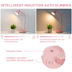 BOHON LED Desk Lamp Reading Light Eye-Caring 3 Color Modes 10 Brightness Dimmer USB Study Book Clamp Lamp 360° Flexible Clip on Night Light for Headboard Bedroom and Office