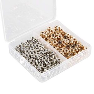 Deoot 400 PCS 6mm Gold & Silver Round Spacer Beads for Bracelet Necklace Jewelry Making Supplies