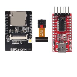 ACEIRMC ESP32-CAM WiFi + Bluetooth Module WiFi ESP32 CAM Development Board with Camera Module OV2640 2MP + FT232RL FTDI USB to TTL Serial Converter + 20 pin Jumper Wire