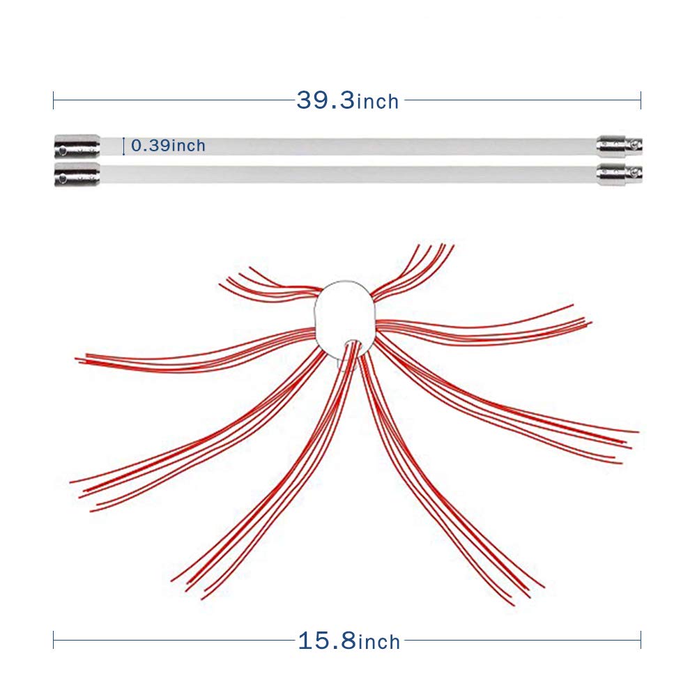 DECFLO Chimney Brush, Chimney Sweep Electrical Rotary Drill Drive Sweeping Cleaning Tool Kits with Nylon Flexible Rods (6 Rods)