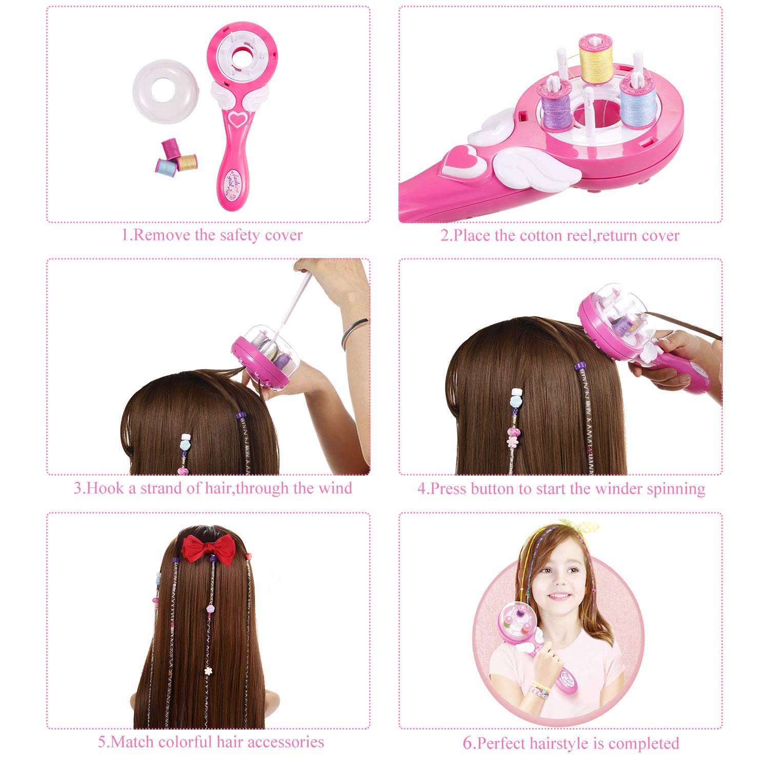 Oradrem Easy Automatic Hair Decoration Braider Styling DIY Tool Electric Hairstyle Tool Gifts Beauty Fashion Salon Toy Kits For Teen Girls