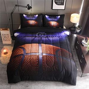btargot basketball comforter sets twin for boys teens,3d sports basketball bedding,soft microfiber reversible quilt with 2 matching pillow shams
