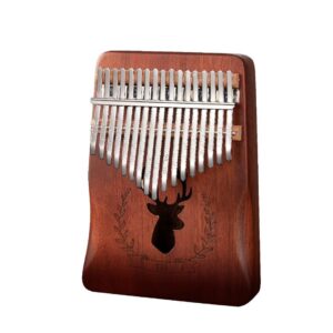 vbh kalimba 17 keys thumb piano with study instruction and tune hammer, portable solid mahogany finger piano, gift for kids adult beginners