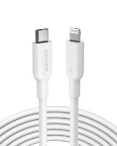 anker usb c to lightning cable, powerline ii [10ft, mfi certified] extra long charging cord for iphone 13 13 pro 12 pro max 12 11 x xs xr 8 plus, airpods pro, supports power delivery (white)