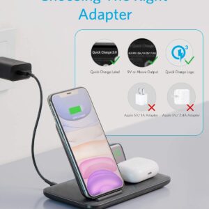 Anker Wireless Charging Station for Apple, PowerWave 3-in-1 Qi-Certified Stand for iPhone 14 Series, AirPods Pro, Apple Watch Series 1-6 (Watch Charging Cable & QC Adapter Not Included)