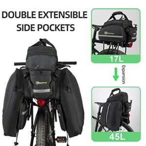 ROCKBROS Bike Trunk Bag 17L-45L Bike Rear Rack Bag Bike Bags for Bicycles Rear Rack Waterproof Bike Rack Bag