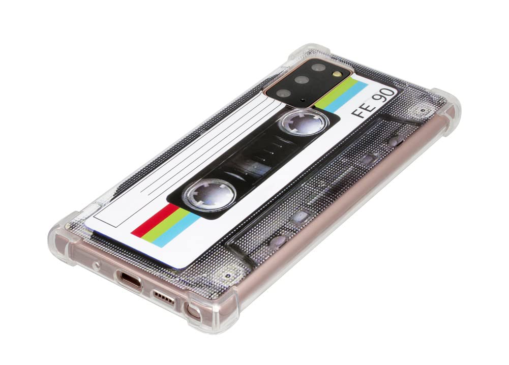 FAteamll Case for Galaxy Note 20,with Reinforced Corners TPU Soft Bumper Retro Cassette Tape Case Compatible with Samsung Galaxy Note 20